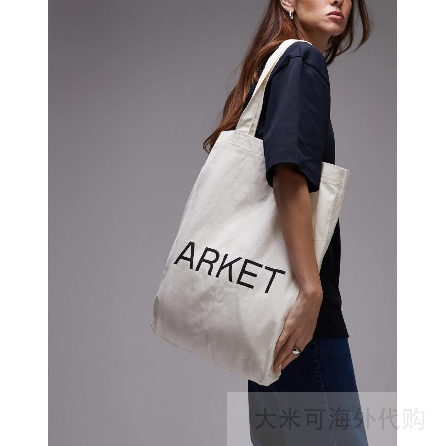 ARKET canvas tote bag in off white 单肩包