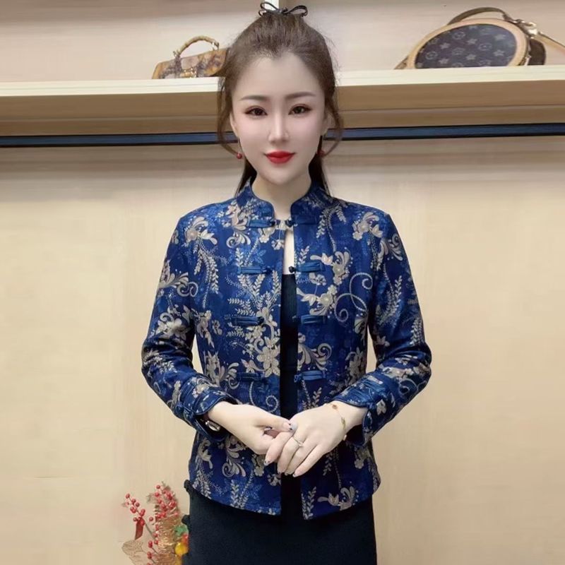 秋冬国风加绒保暖短外套上衣开衫