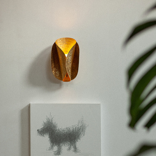 黄铜锤纹荷叶壁灯餐厅壁灯 黄铜时代