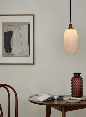 黄铜时代/ALOTOF 北欧复古白玉玻璃吊灯 客厅边几灯床头灯