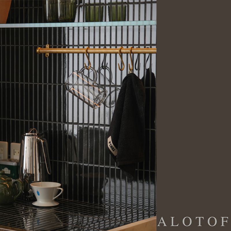 ALOTOF 黄铜挂杆 厨房杆 装饰铜杆 黄铜做旧挂杆