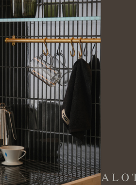 ALOTOF 黄铜挂杆 厨房杆 装饰铜杆 黄铜做旧挂杆