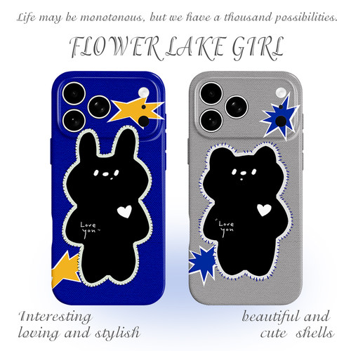 【Love you】卡通拼接熊熊适用iPhone16/17promax手机壳华为mate80软OPPOreon14情侣vivoS50苹果14一加ACE5