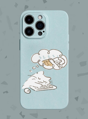 【打盹儿】ins蓝系睡觉猫咪适用iPhone16/15pro手机壳华为nova13软OPPOreon12苹果14vivoS20一加ACE3V荣耀200