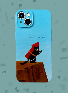 一飞冲天~卡通搞怪猫咪适用iPhone16/15pro手机壳华为mate60菲林硬OPPOr17苹果13/14vivos18软IQOO9一加ACE3