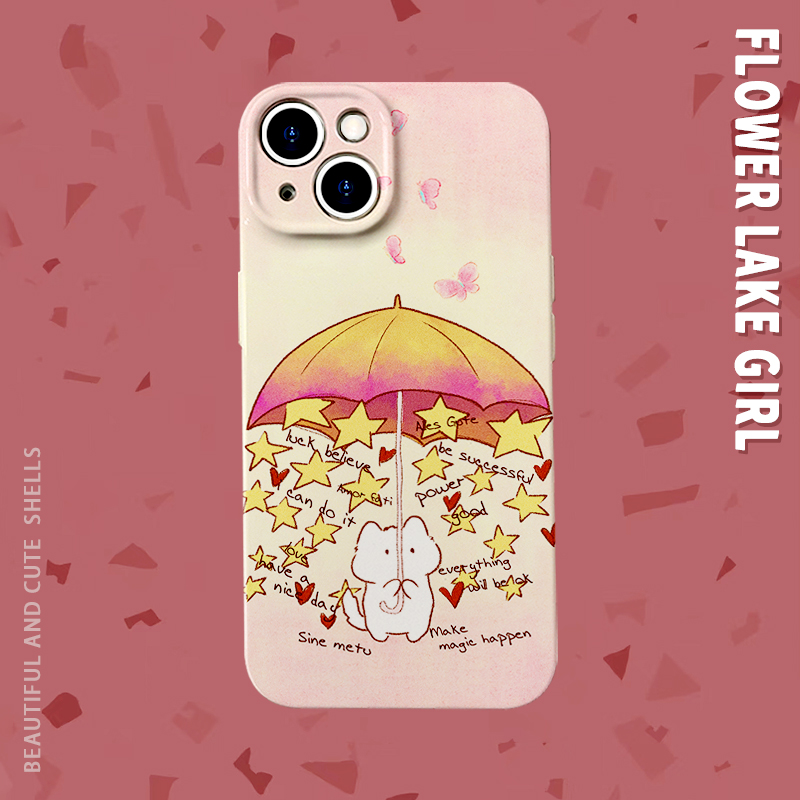 安卓iPhone菲林撑伞小猫手机壳