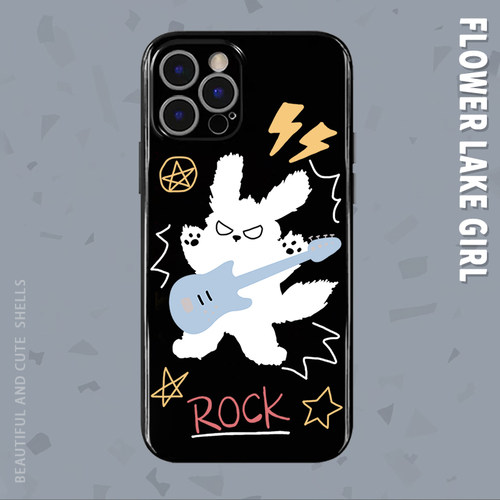 摇滚猫咪手机壳安卓iPhone亮面