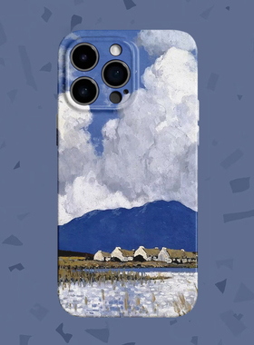 【心向往之】油画蓝调山峰适用iPhone16/15pro手机壳华为p70软OPPOreon12可爱vivoX200苹果13一加ACE3红米K80