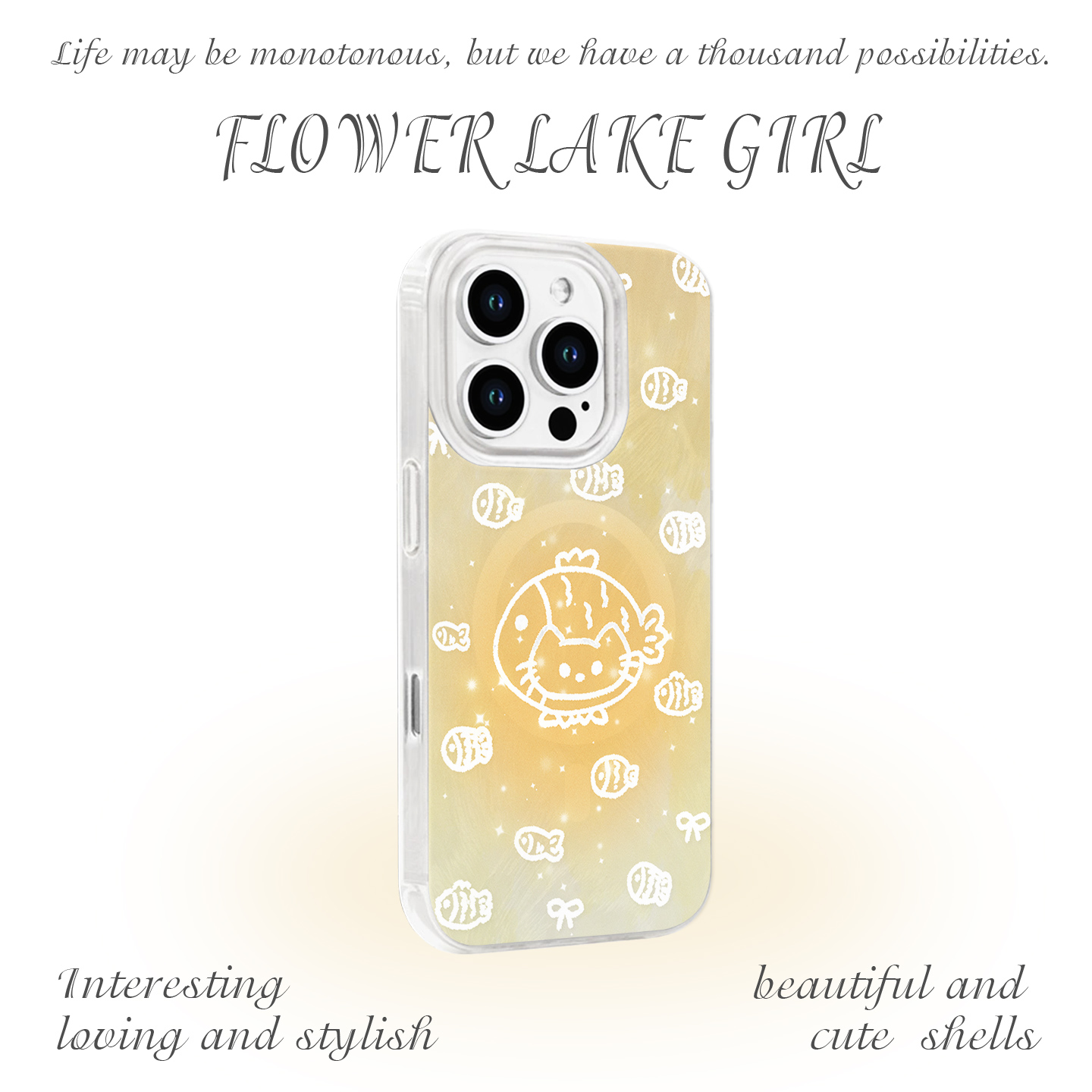 【历险记】暖黄晕染小鱼适用iPhone17/16pro手机壳红米K80磁吸vivoS20华为mete60羽纱一加ACE3小米15一加11