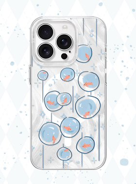 【氧气泡】治愈蓝系金鱼适用iPhone17/16pro手机壳红米K80磁吸vivoS20华为mete60羽纱一加ACE3小米15一加11