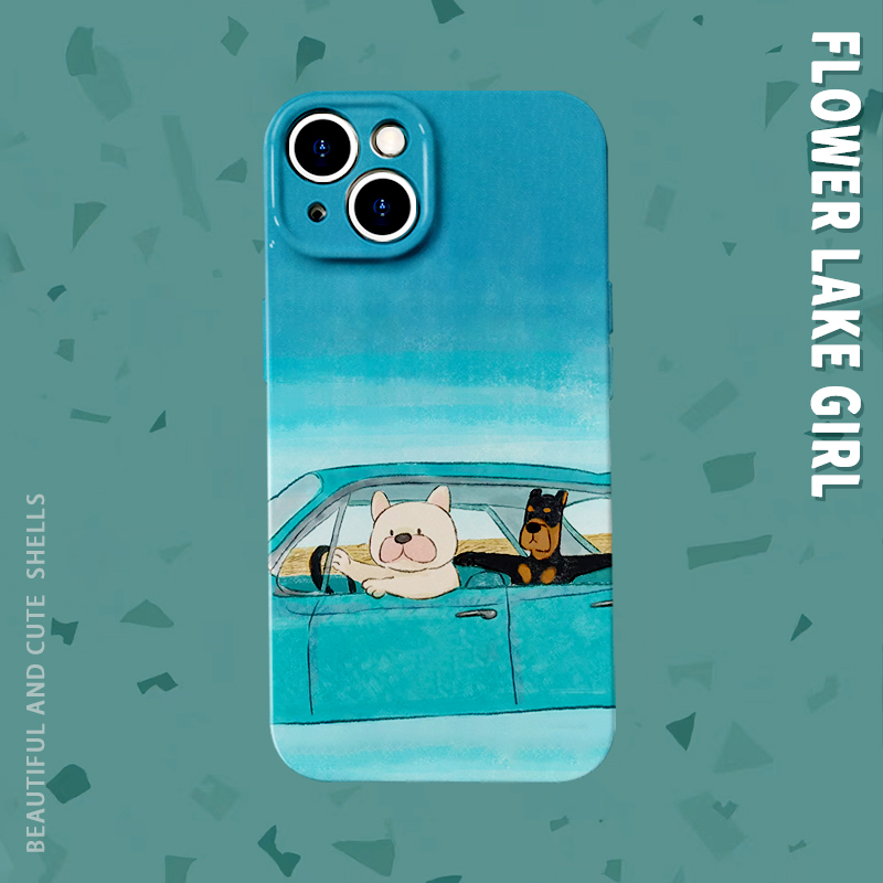 出去耍~耍帅兜风小狗适用iPhone16/15promax手机壳华为pura70菲林小米14/15畅享70软vivoS19硬iqooneo9苹果14