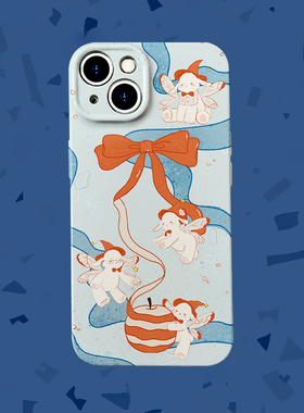 Smile~蝴蝶结天使小羊菲林适用iPhone15/14promax手机壳华为nova11软IQOOneo8红米k70pro硬OPPOreno9vivoS19