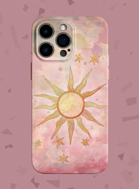 【生长之源】艺术太阳星纹适用iPhone16/15promax手机壳华为pura70苹果13红米k60vivoX100软opporeno12畅享70