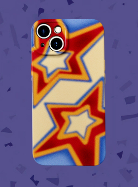 Super~抽象超级星星适用iPhone16/15promax手机壳华为mate60pro菲林硬OPPOfindx8苹果14vivoX200软一加ACE3