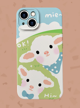 mie~可爱绵羊菲林适用华为nova10se手机壳iPhone14/12小米红米k60硬壳OPPOreno9provivox80IQOO10苹果13mini