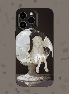 【破碎天使】复古水晶球女孩适用iPhone16/15pro手机壳华为mate60软OPPOreon12vivoS20苹果14一加ACE3小米15