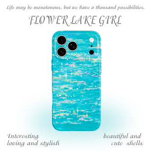 海 彩绘波光湖面适用iPhone16 17promax手机壳华为P70苹果13OPPOreon14软vivoS15一加ACE5红米K80 仲夏