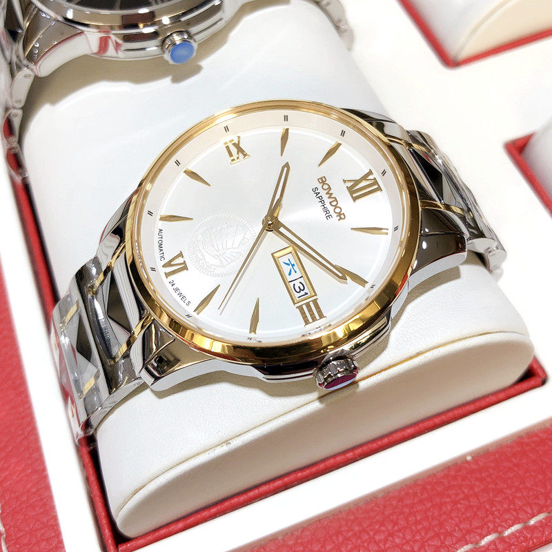 宝舵手表官网新款正品男士全自动机械表钨钢双日历情侣防水女表