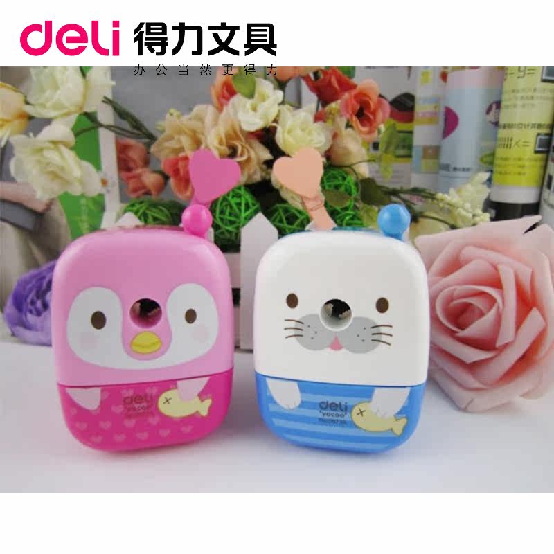 得力卡通小学生手摇削笔器