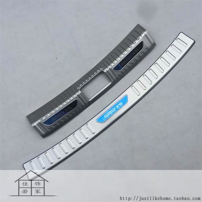 20款远景X6 专用拉丝蓝不锈钢内外后护板 行李尾箱防护板后杠踏板