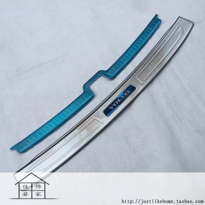 18-24款沃尔沃XC60专用不锈钢内外后护板 尾箱防刮车漆后杠踏板贴