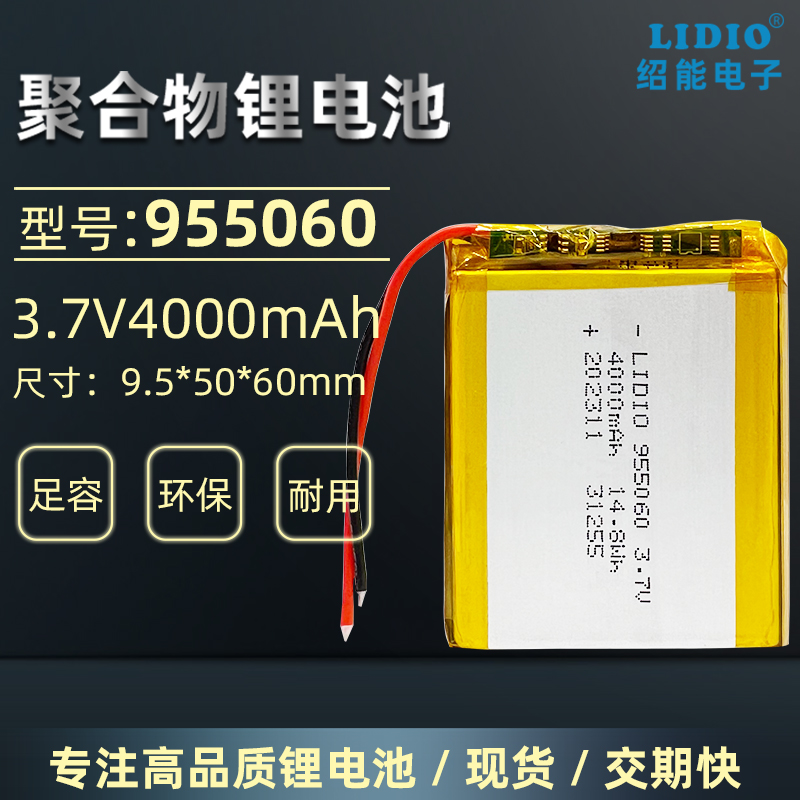 大容量4000mAh带保护板锂电池3.7