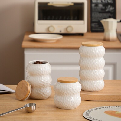 进口创意食品储物罐咖啡豆储存罐陶瓷茶叶罐子密封罐家用收纳罐糖