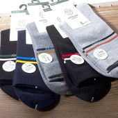 鹿人袜业高棉男袜秋冬款 中长筒男士 袜子无骨透气7A03