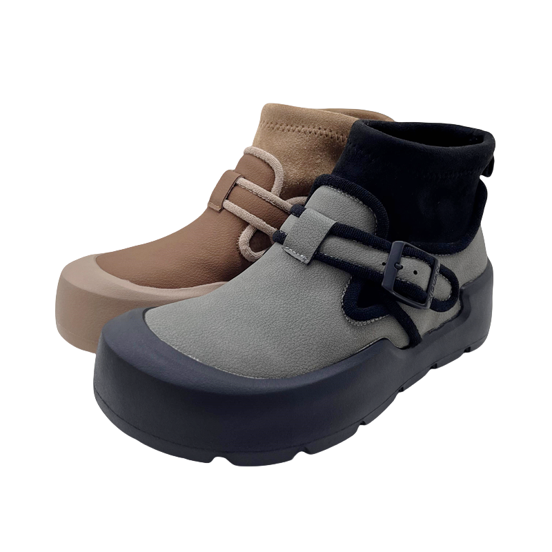 红蜻蜓真皮短筒勃肯鞋轻便女靴