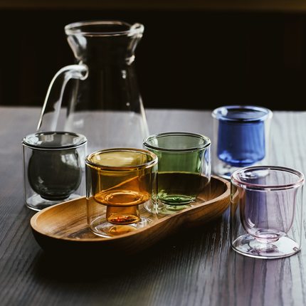 触发一场梦游。耐高温防烫彩色双层高硼硅玻璃茶杯萃取浓缩咖啡杯