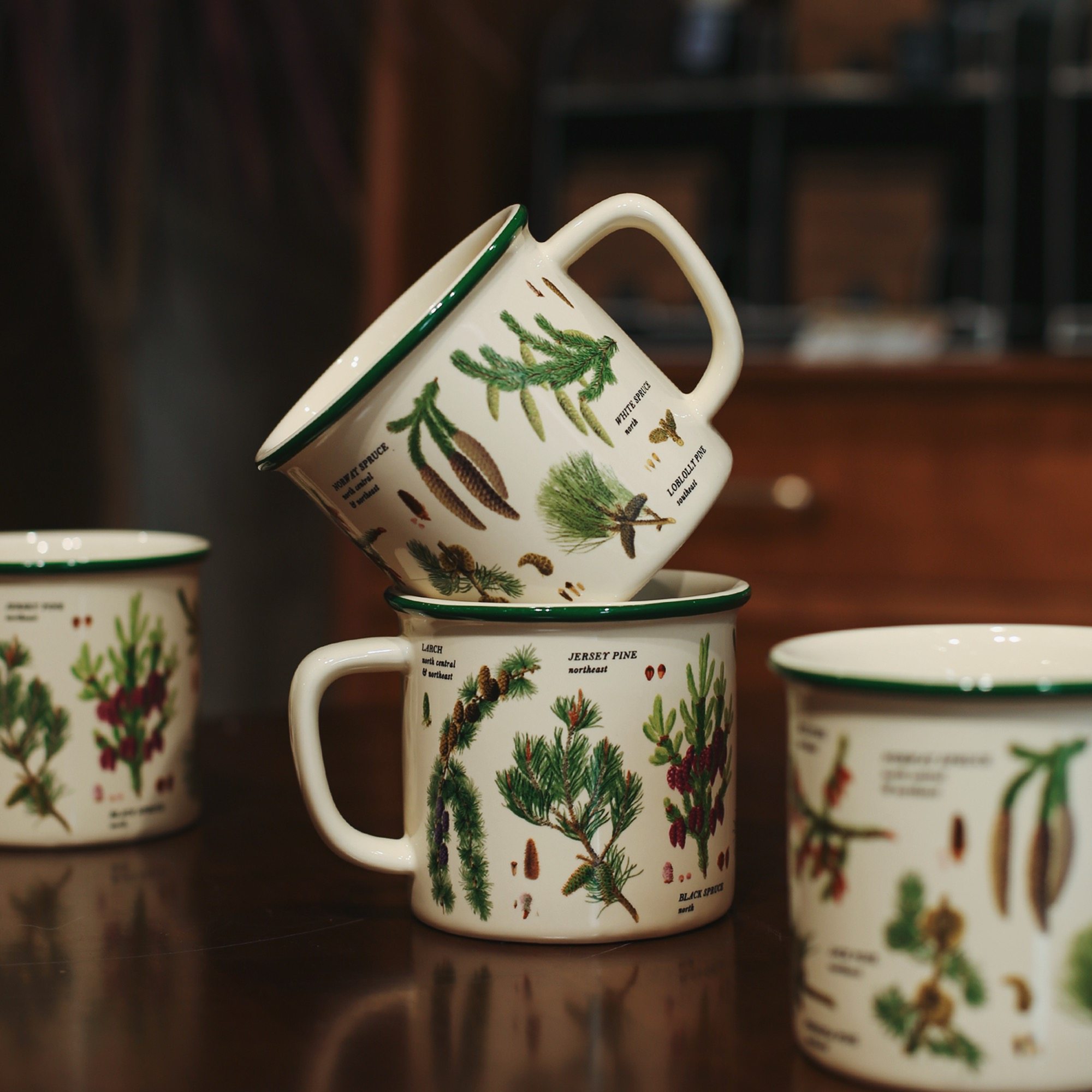 森林笔记。小众创意植物图鉴插画釉下彩高温贴花陶瓷马克杯咖啡杯,餐饮具,马克杯,淘宝优惠券,粉丝福利购,淘宝优惠卷