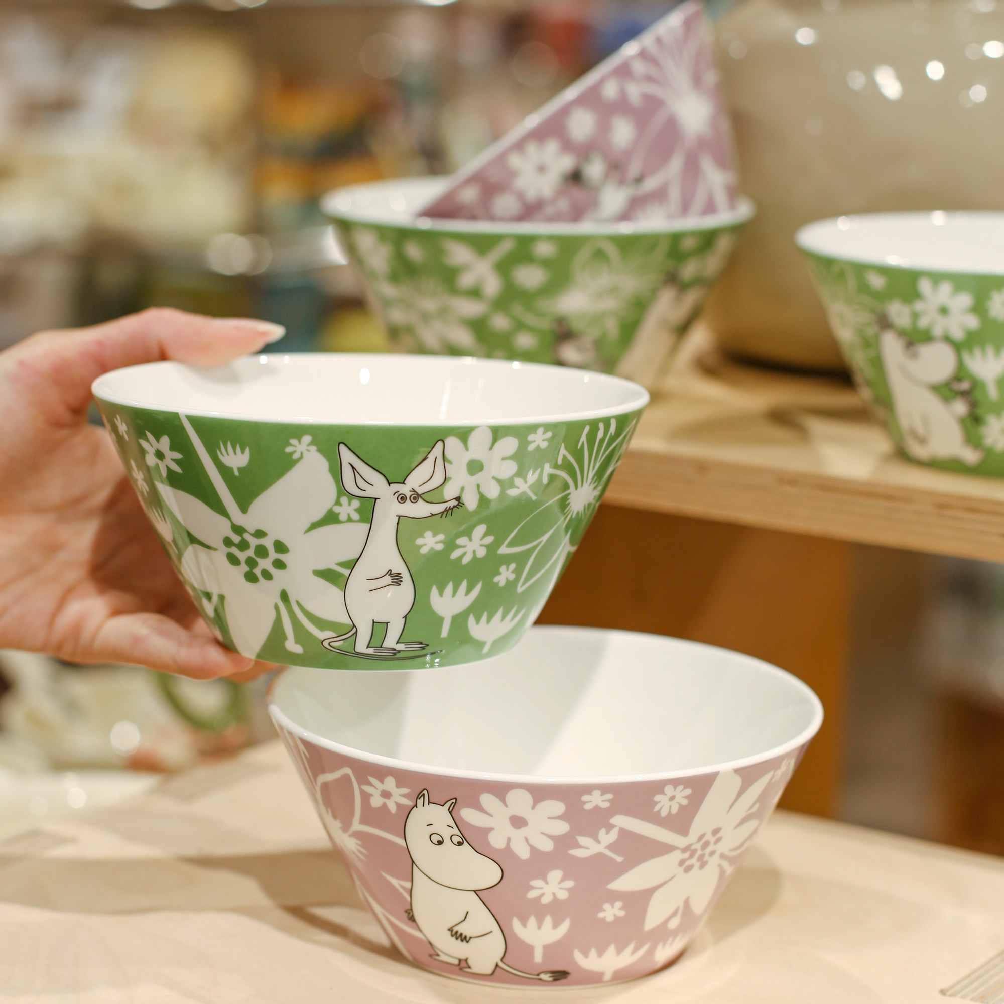 姆明可爱插画骨瓷饭碗家用汤碗