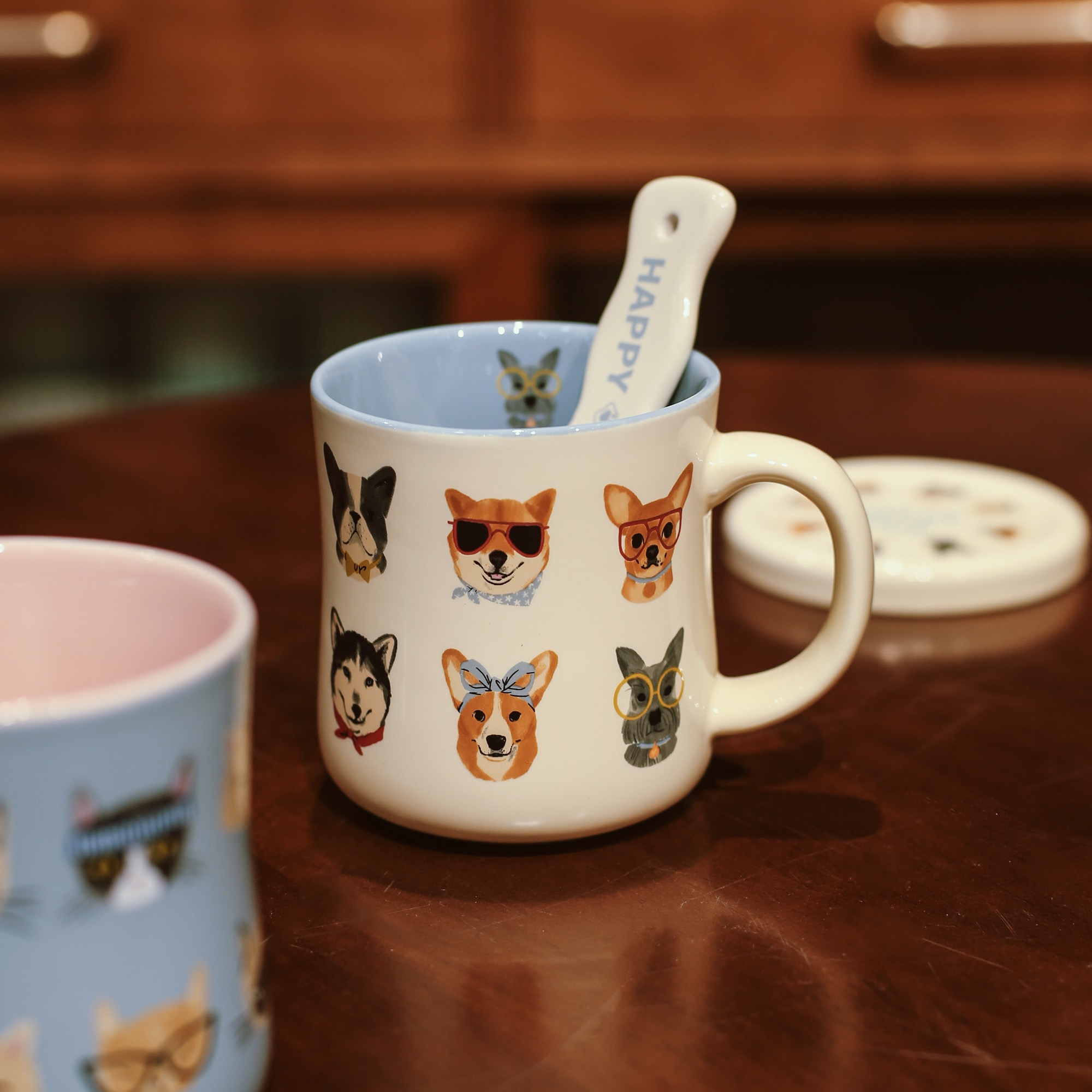 ins风创意小狗插画陶瓷马克杯