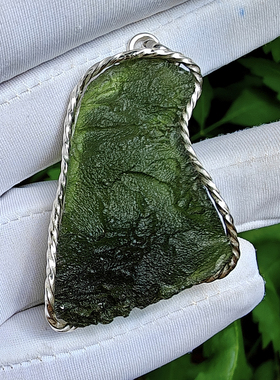 天然捷克玻璃陨石吊坠冲击次生物