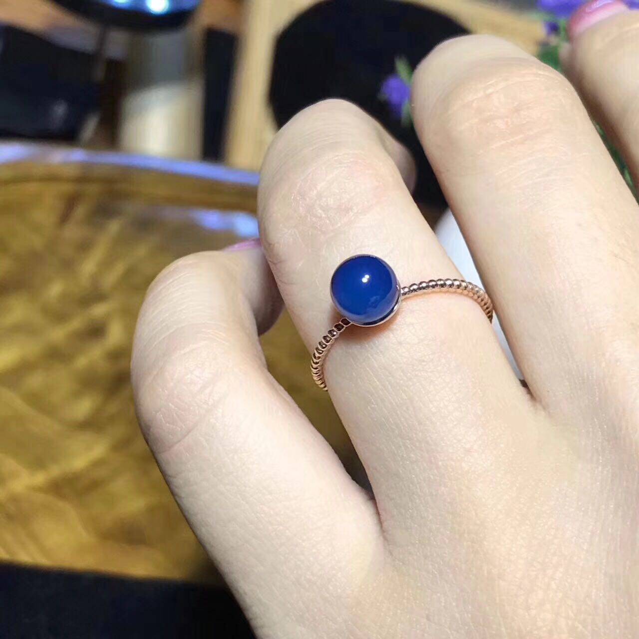 dominican麻花戒18k多米尼加蓝珀净水5a天空蓝皇家蓝蓝精灵蓝幽灵