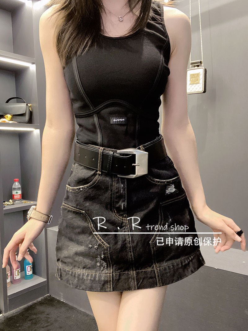 高腰显瘦牛仔包臀短裙半身裙