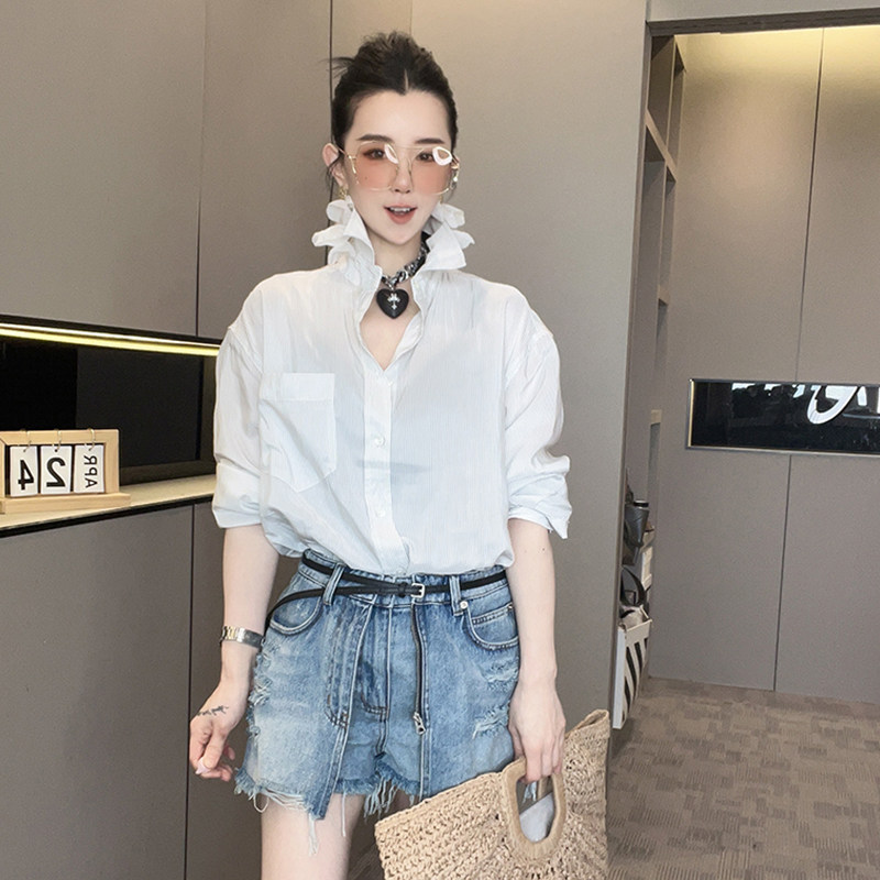 拼接牛仔连体短裤裙女2026夏季新款时尚百搭假两件短裤高腰裤子