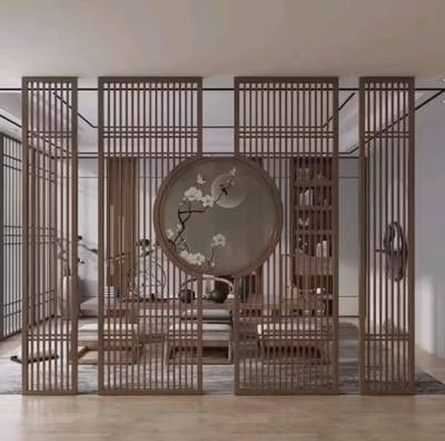 成都实木花格镂空新中式仿古门窗屏风隔断吊顶背景墙现代木格栅栏