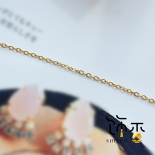 钛钢真空镀18k金链条保色 扁O 闪O链散链 首饰项链手链diy配件