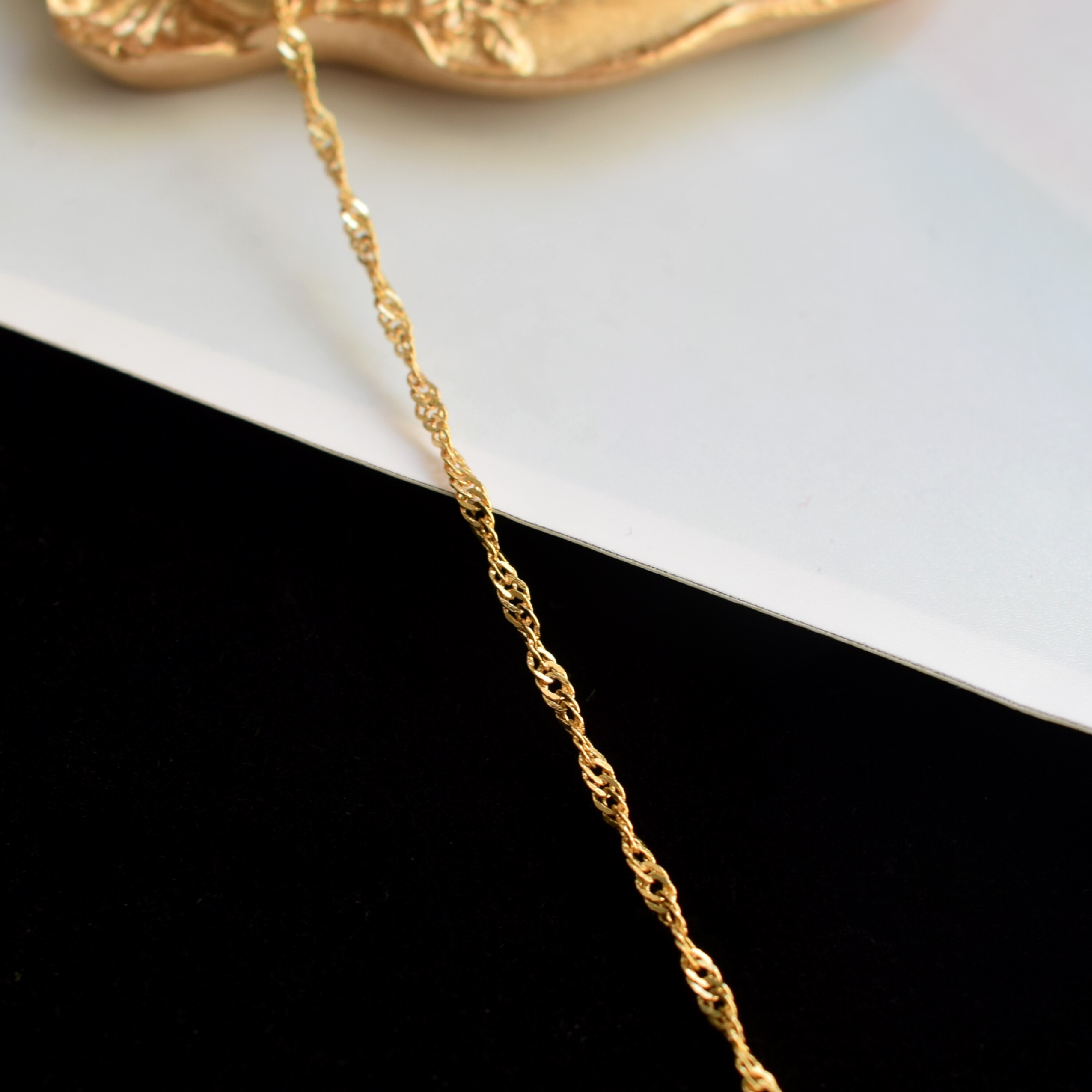 18K GOLD-FILLED COLOR-RETAINING REAL GOLD-PLATED WATER WAVE CHAIN LOOSE CHAIN COPPER BRACELET NECKLACE DIY JEWELRY ACCESSORIES MATERIALS