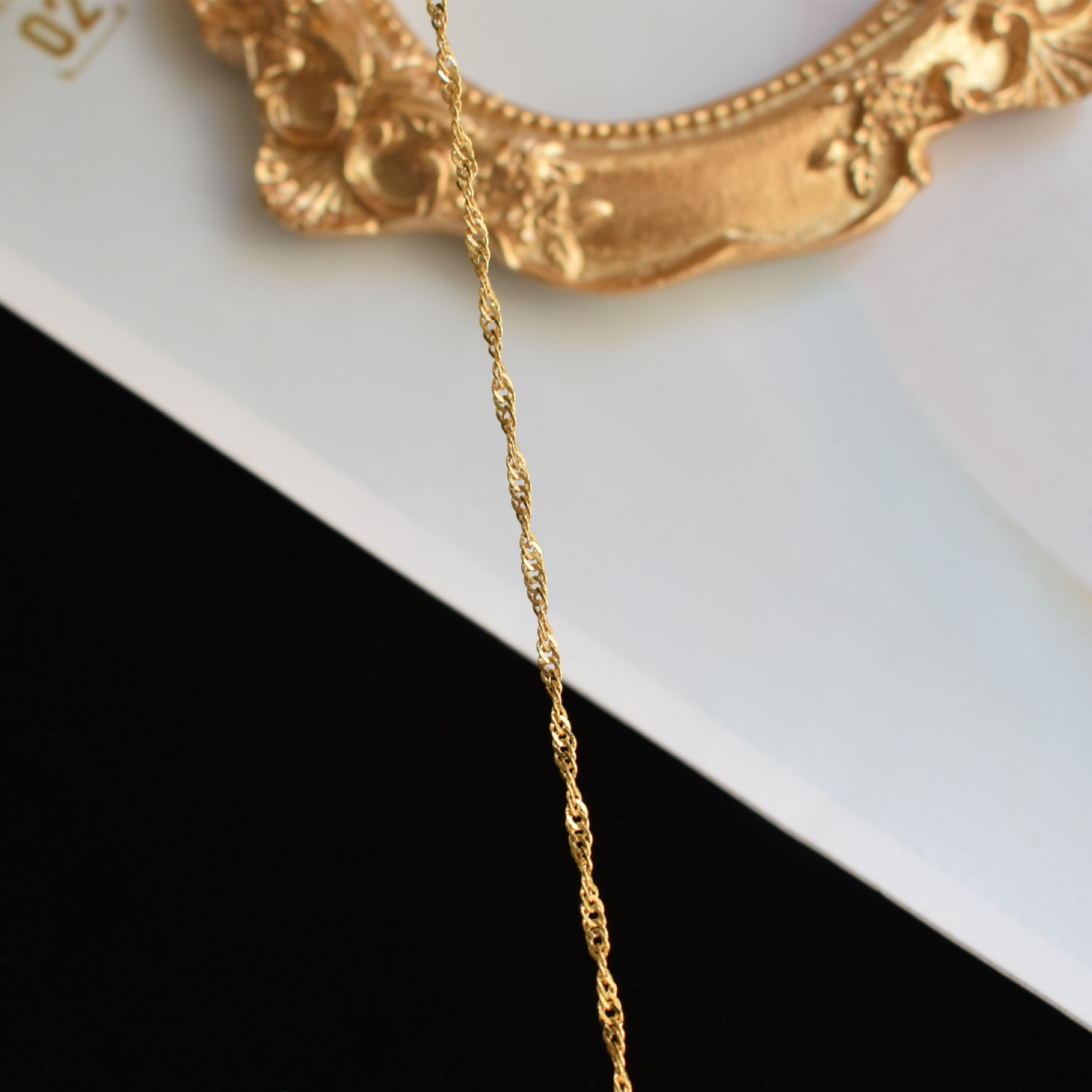 18K GOLD-FILLED COLOR-RETAINING REAL GOLD-PLATED WATER WAVE CHAIN LOOSE CHAIN COPPER BRACELET NECKLACE DIY JEWELRY ACCESSORIES MATERIALS