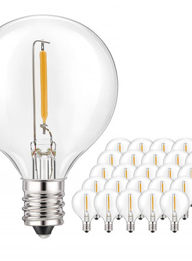 G40灯泡E12螺口220V仿钨丝泡1W装饰LED灯2700K暖白透明圆泡灯丝灯