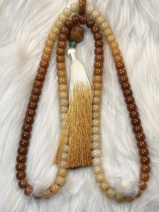 抖音同款108风化菩提根手持手串渐变跑环流苏佛珠念珠高抛玉化料