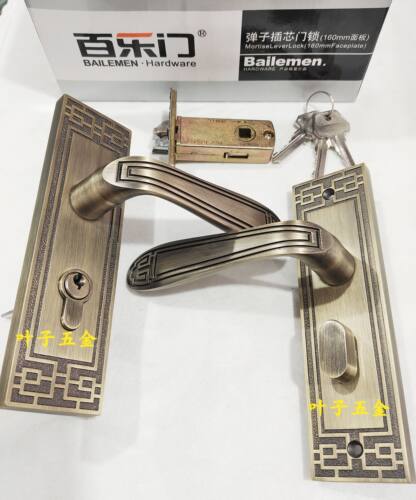 百乐门BAILEMEN室内门锁仿古新中式单舌房间门锁HA8935青古铜锁