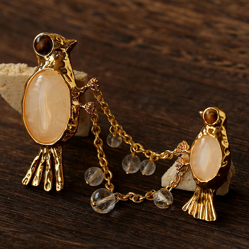 复古宫廷vintage爱情鸟水晶胸针