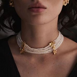 TU JEWELRY复古天然米粒淡水珍珠多层项链耳钉轻奢高级颈链choker