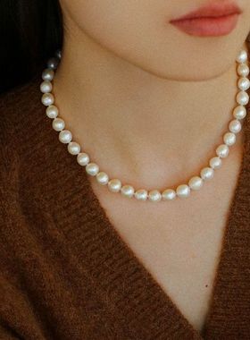 经典天然巴洛克珍珠串珠项链