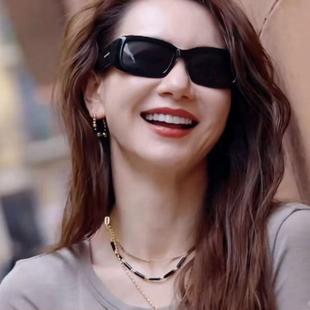 TU家小众设计黑玛瑙串珠项链耳环女冷淡风锁骨链叠搭颈链戚薇同款