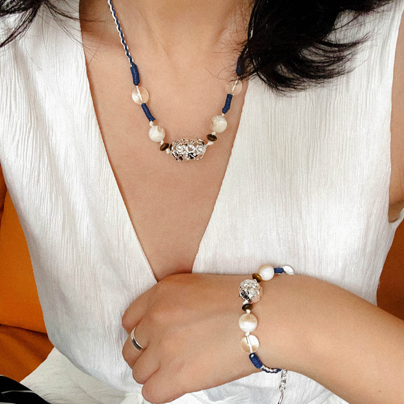 TU家小众设计复古高级感编绳项链手链度假风叠戴颈链手环董洁同款,饰品/流行首饰/时尚饰品新,项链,淘宝优惠券,粉丝福利购,淘宝优惠卷