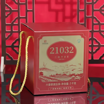 广西六堡茶三鹤21032特级kg年陈化梧州茶厂黑茶